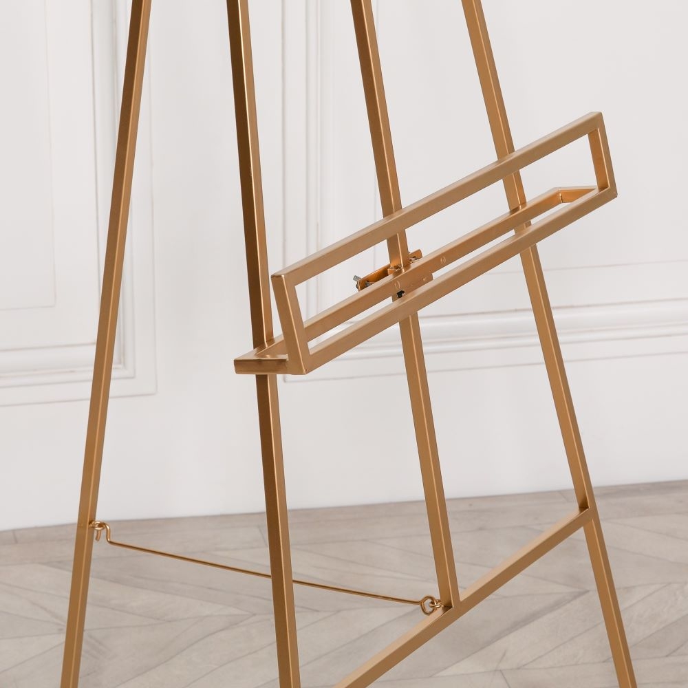 Product photograph of Contemporary Style Gold Metal Easel from Choice Furniture Superstore.